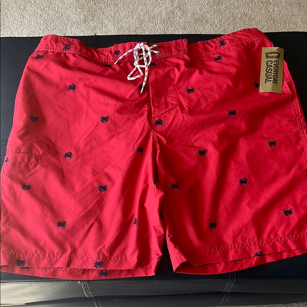 Foundry Red Swim Shorts for Men NWT 2XL